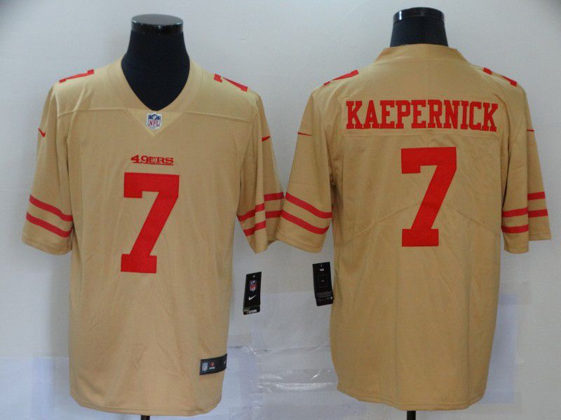 Men San Francisco 49ers #7 Kaepernick Yellow Nike Vapor Untouchable Limited NFL Jersey->san francisco 49ers->NFL Jersey